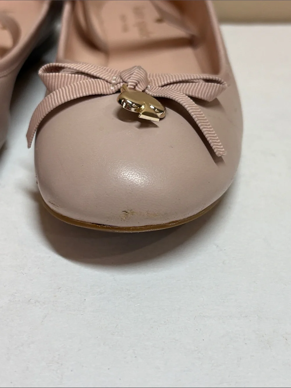 kate spade Amora Blush Pink Ribbon Ballet Flat, 5.5